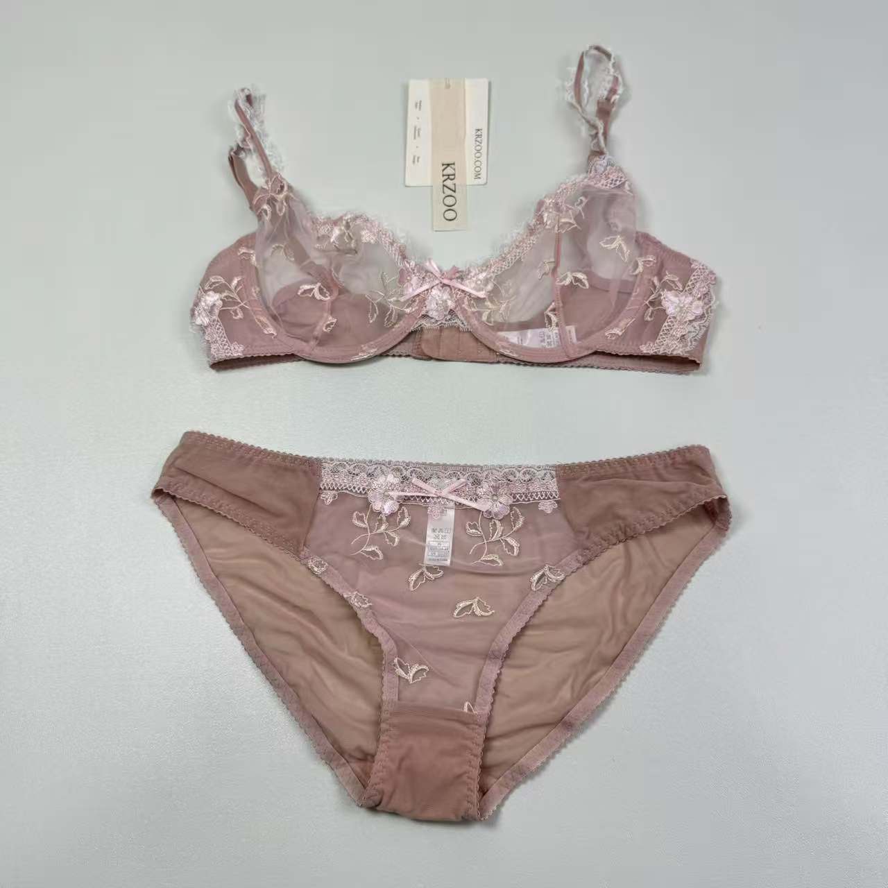 Embroidered lace transparent underwear cover