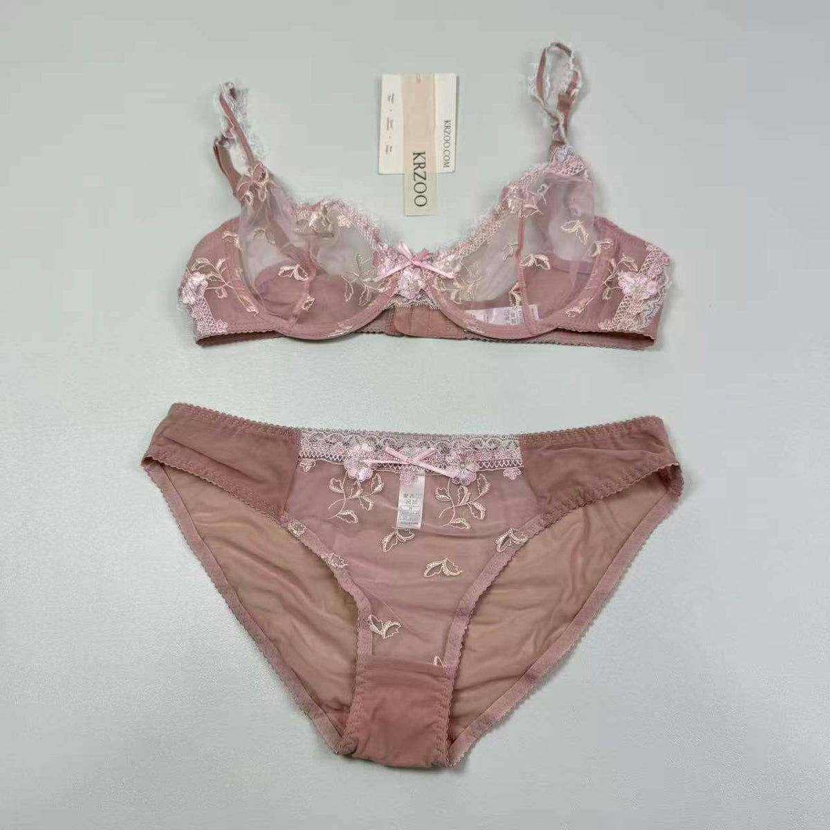 Embroidered lace transparent underwear cover