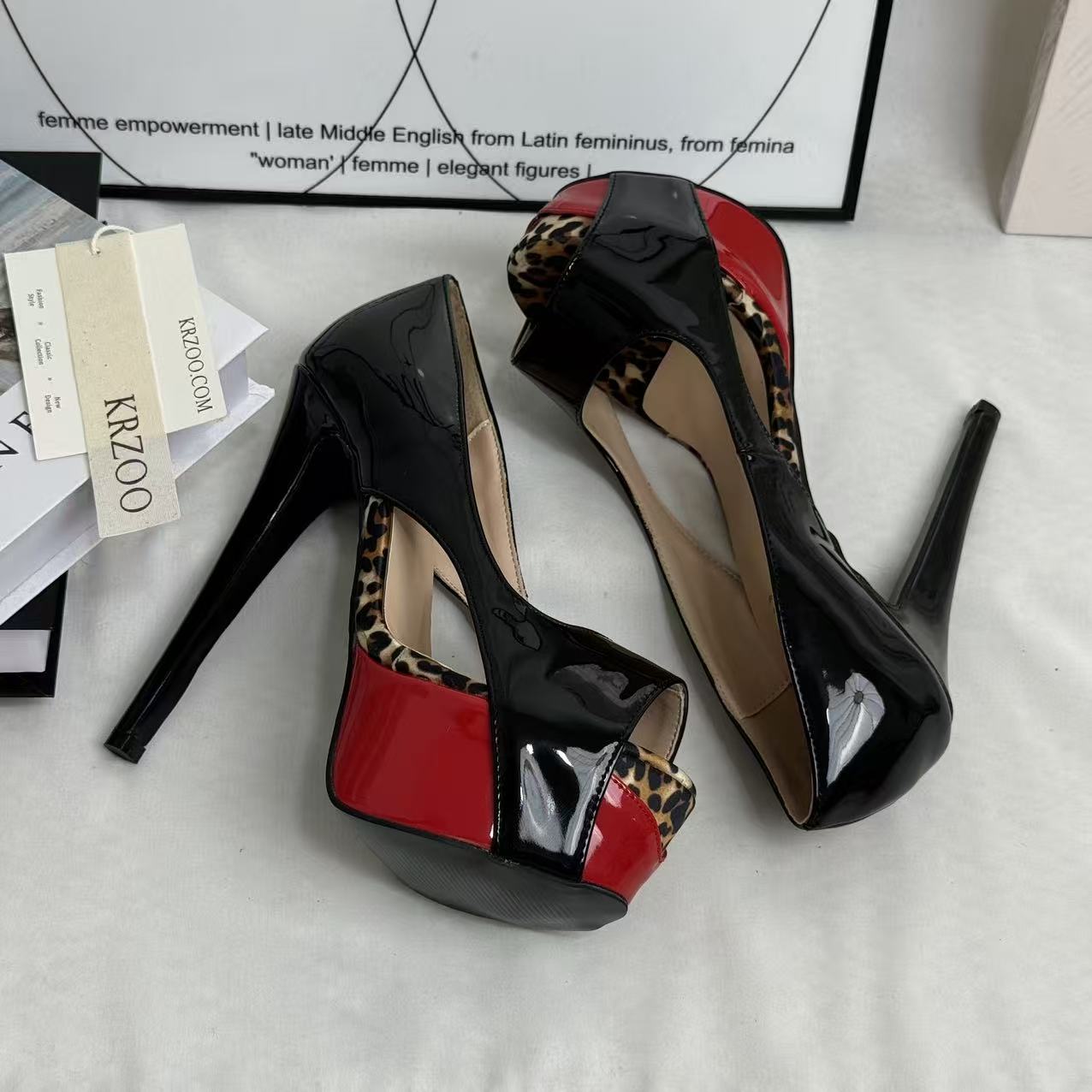 Fish-mouth thick waterproof platform shoes