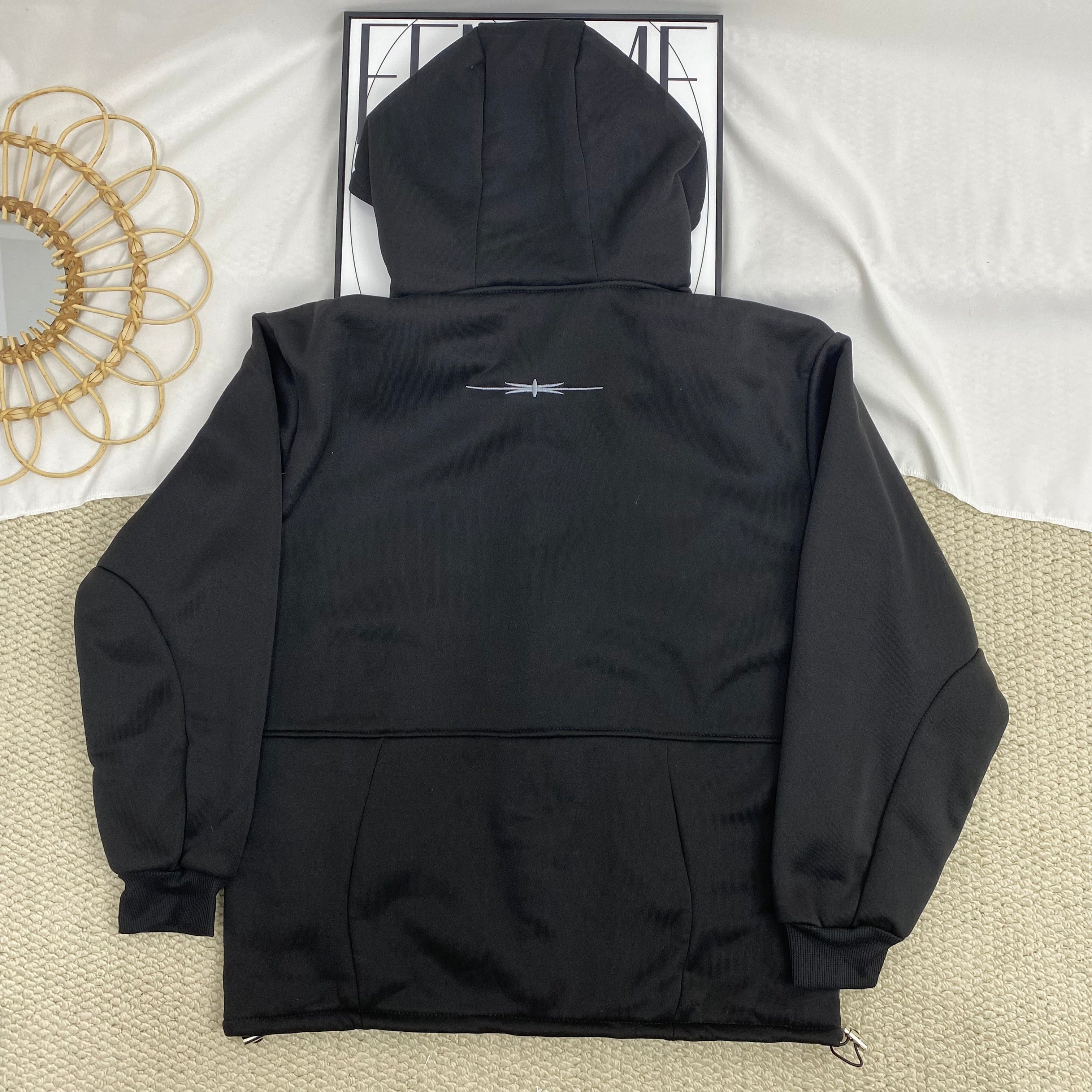 Face-Covering Zippered Cardigan