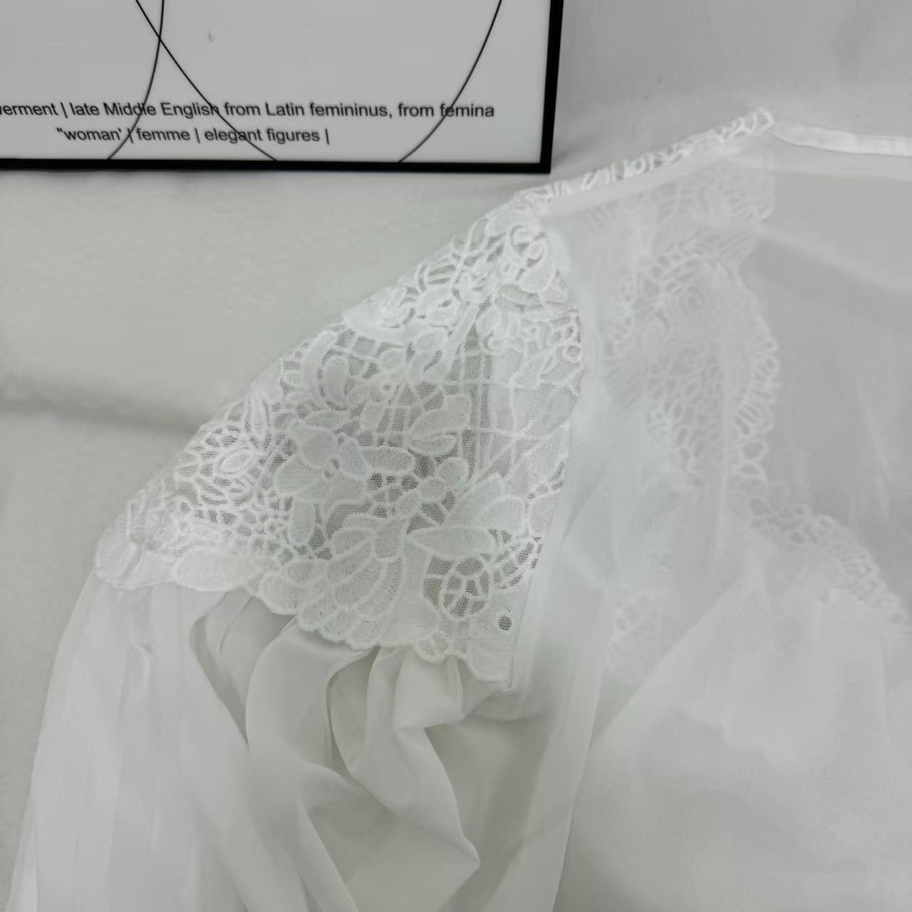 Lace-Paneled Puff-Sleeve Shirt
