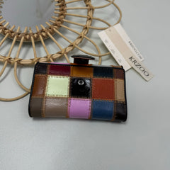Glued color leather wallet
