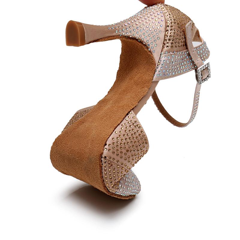 Women's Satin Customized Heel Ballroom Dance Shoes Latin Shoes