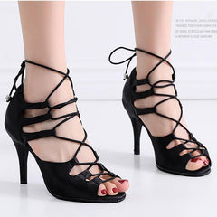 Women's Satin Customized Heel Ballroom Dance Shoes Salsa Latin Dance Shoes
