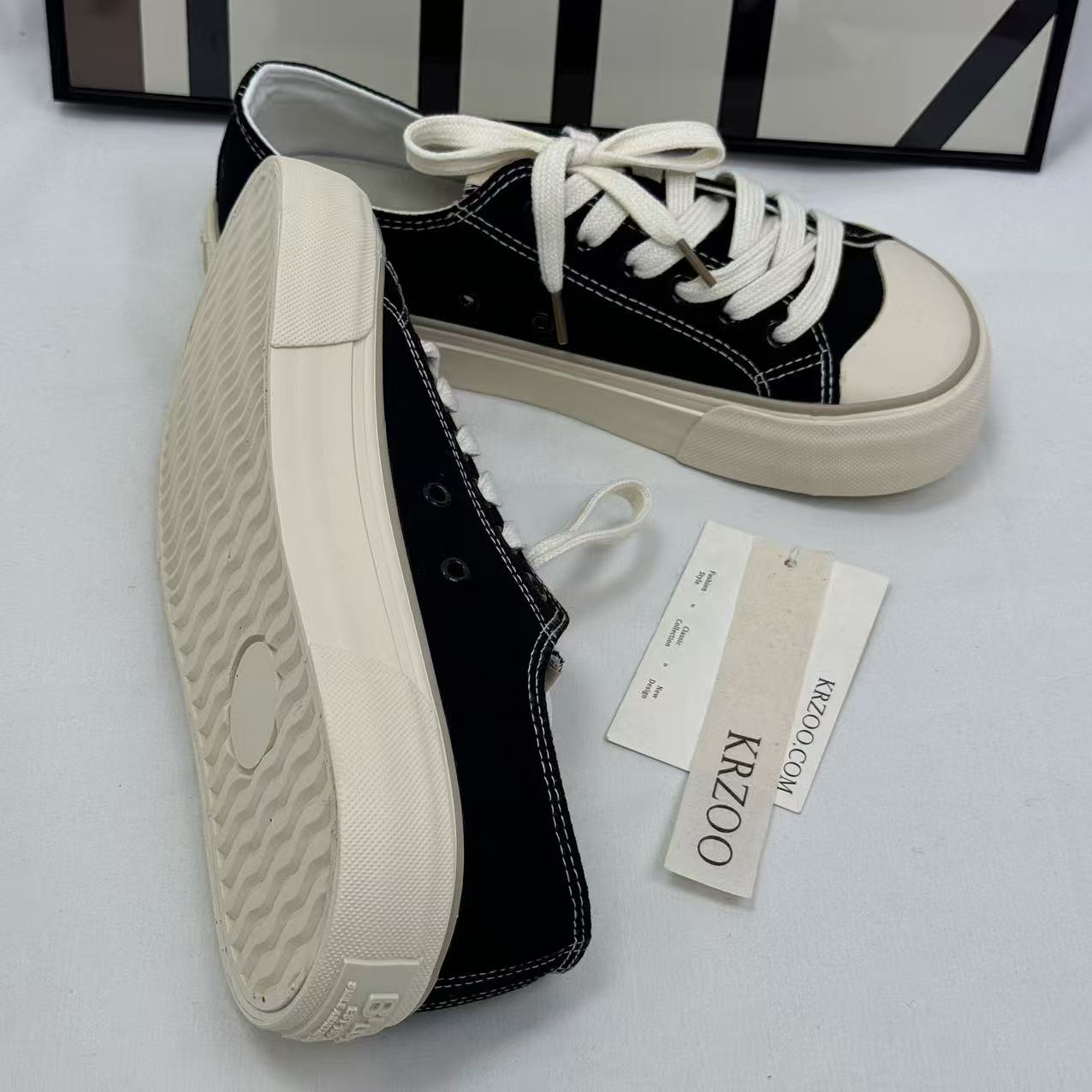 Big-head canvas thick-soled round-toe shoes