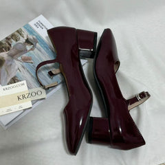 Leather Buckle Mary Janes