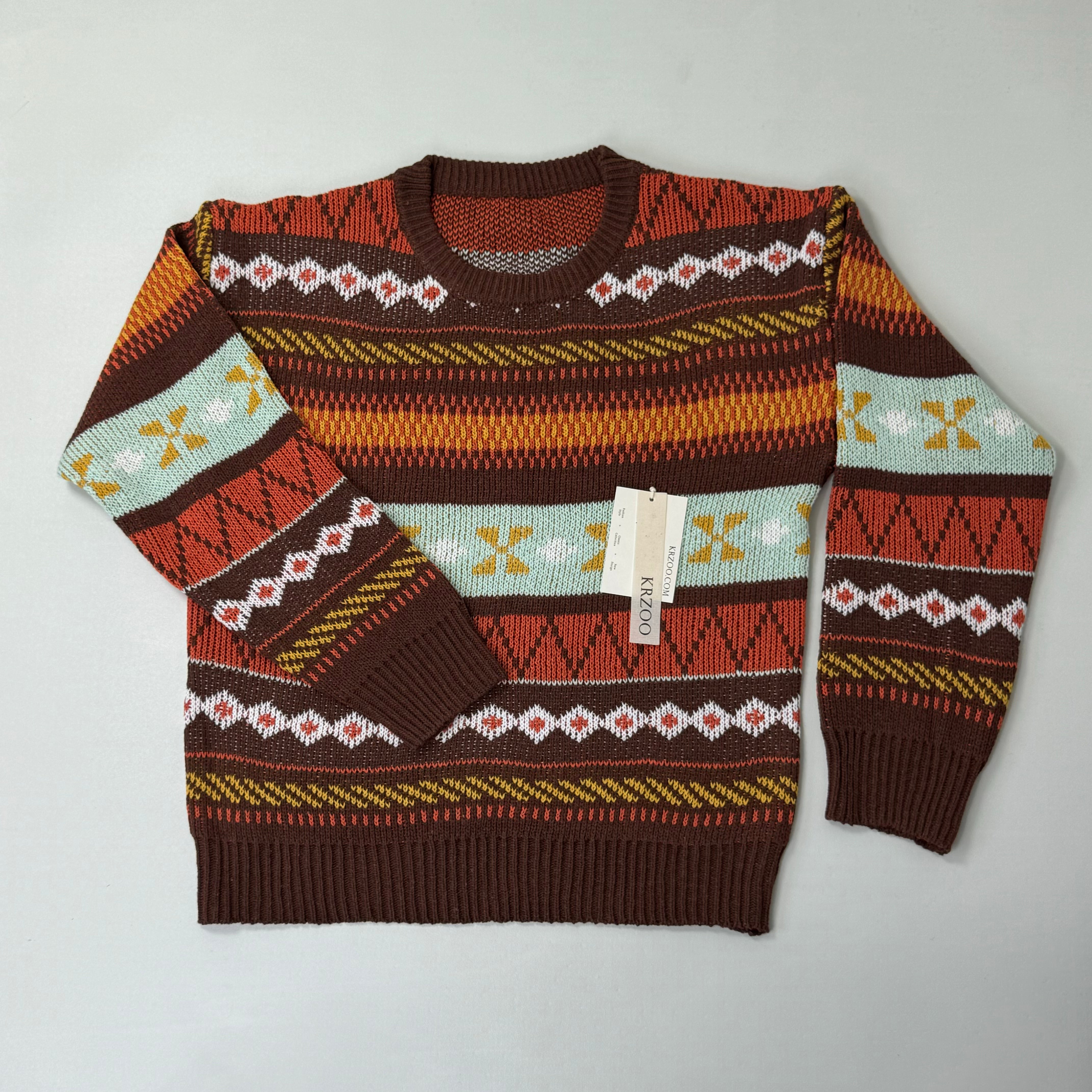 National style round-neck sweater
