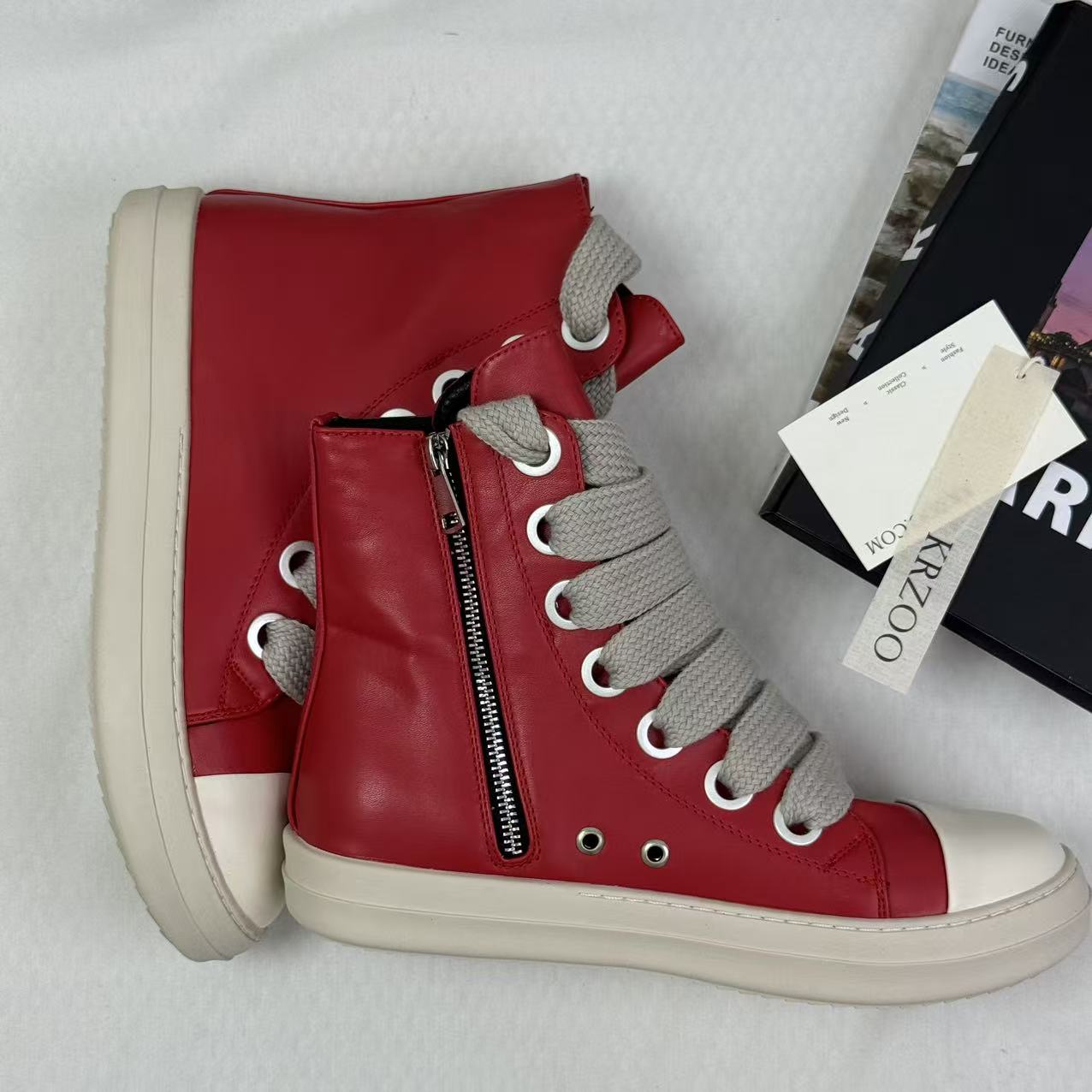 Big shoe eye street style casual leather boots