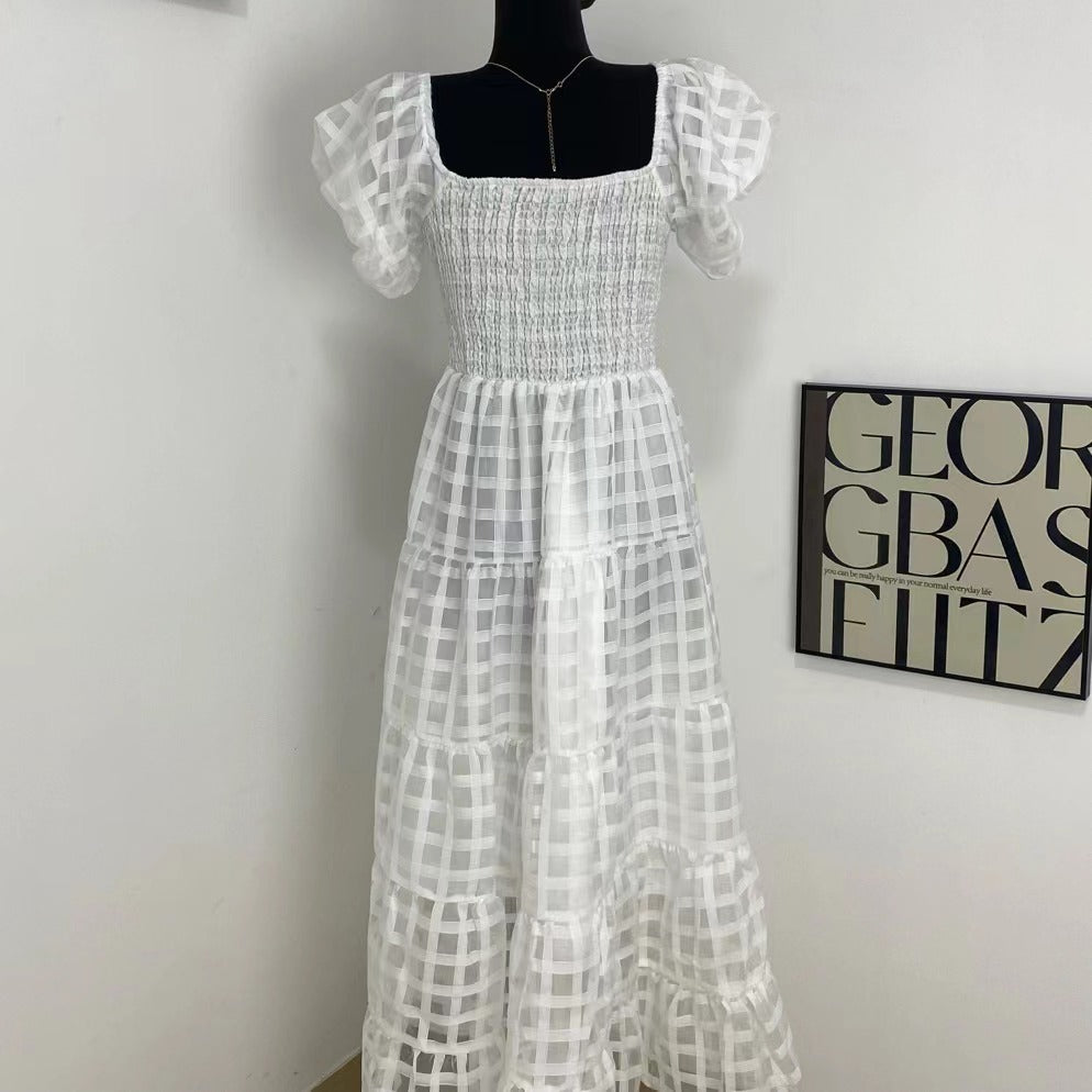 Lantern Sleeve Layered Dress