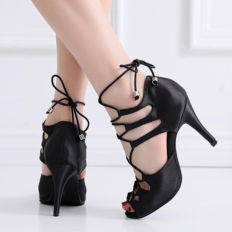 Women's Satin Customized Heel Ballroom Dance Shoes Salsa Latin Dance Shoes