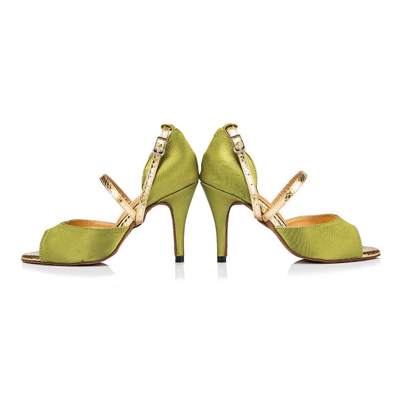 Women's Satin 8.5cm Heel Ballroom Dance Shoes Latin Shoes