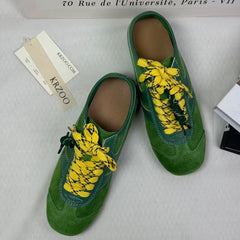 Leather retro platform high-heel shoes