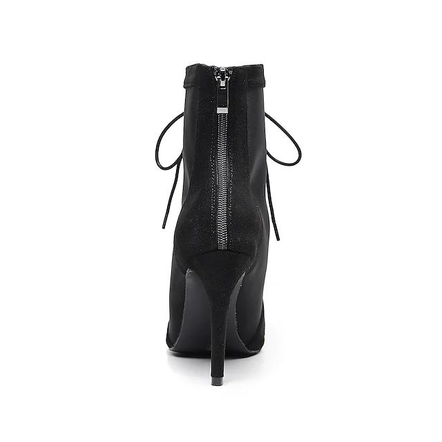 Women's Lace up Rubber Sole Customized High Heel Salsa JazDance Shoes Dance Heels Boots