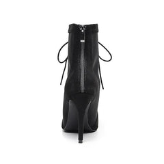 Women's Lace up Rubber Sole Customized High Heel Salsa JazDance Shoes Dance Heels Boots