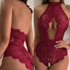 Model LT262Cross Hollow Crotchless Fishnet Bodysuits