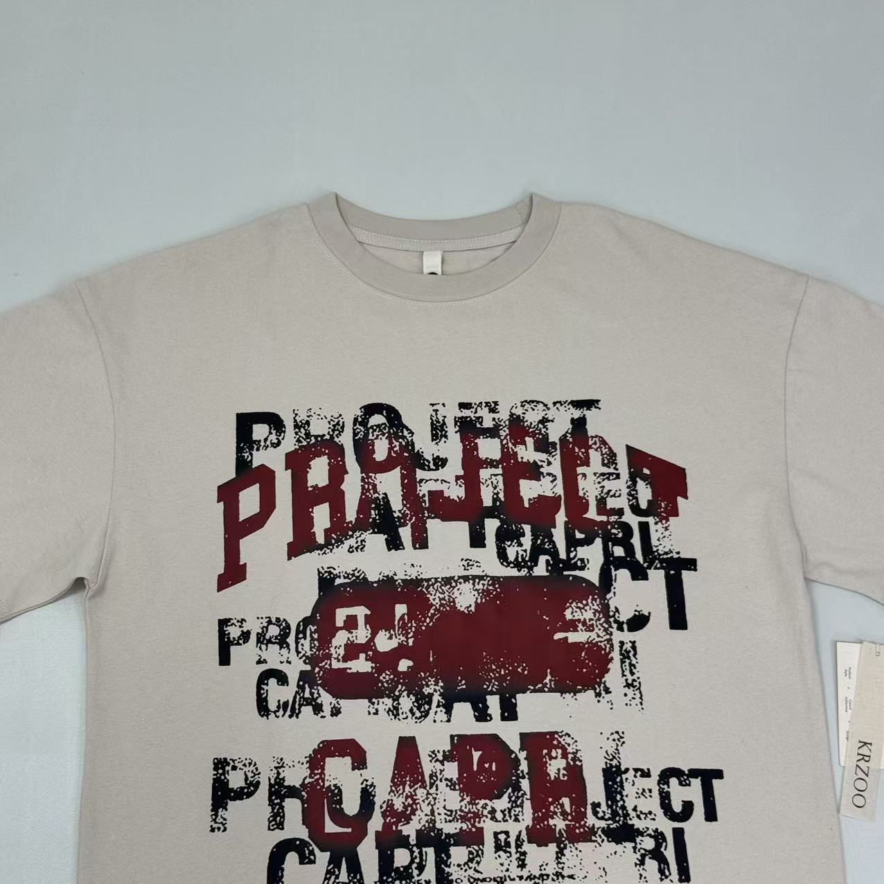 Doodle-style letter print short sleeve shirt