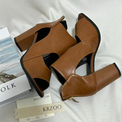 Deep-Cut Cutout Flats & Sandals