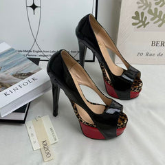 Fish-mouth thick waterproof platform shoes