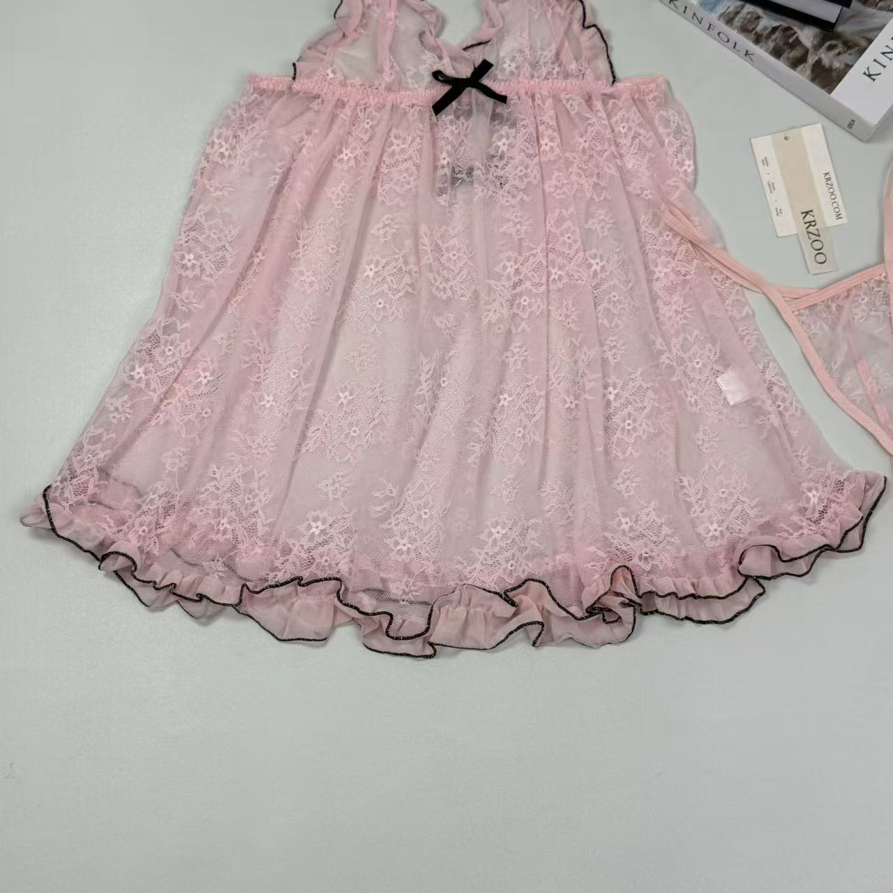 Net fabric nightgown set