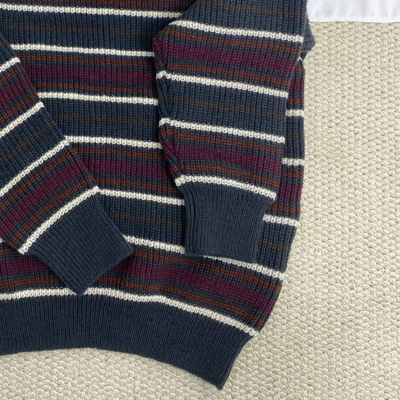 Retro Contrast Striped Sweater