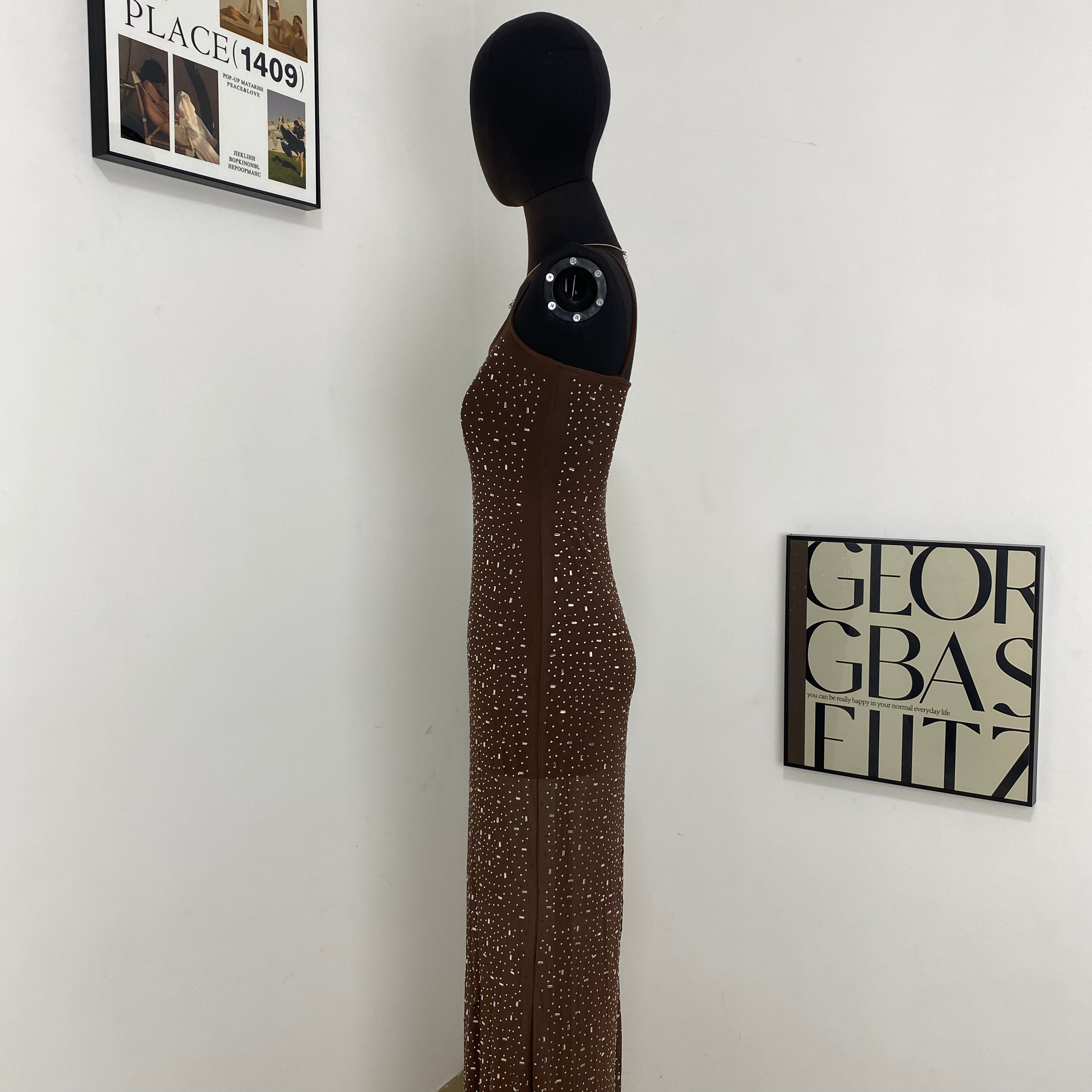 Diamond Strap Mermaid Maxi Dress