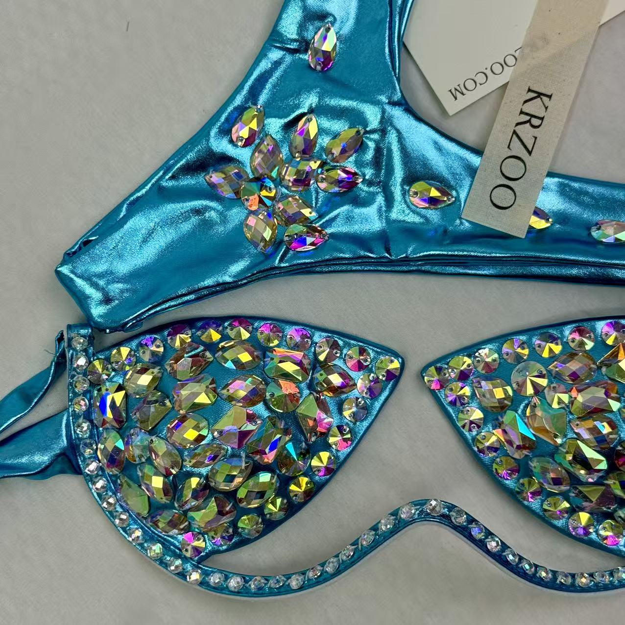 Brightly colored diamond bikini