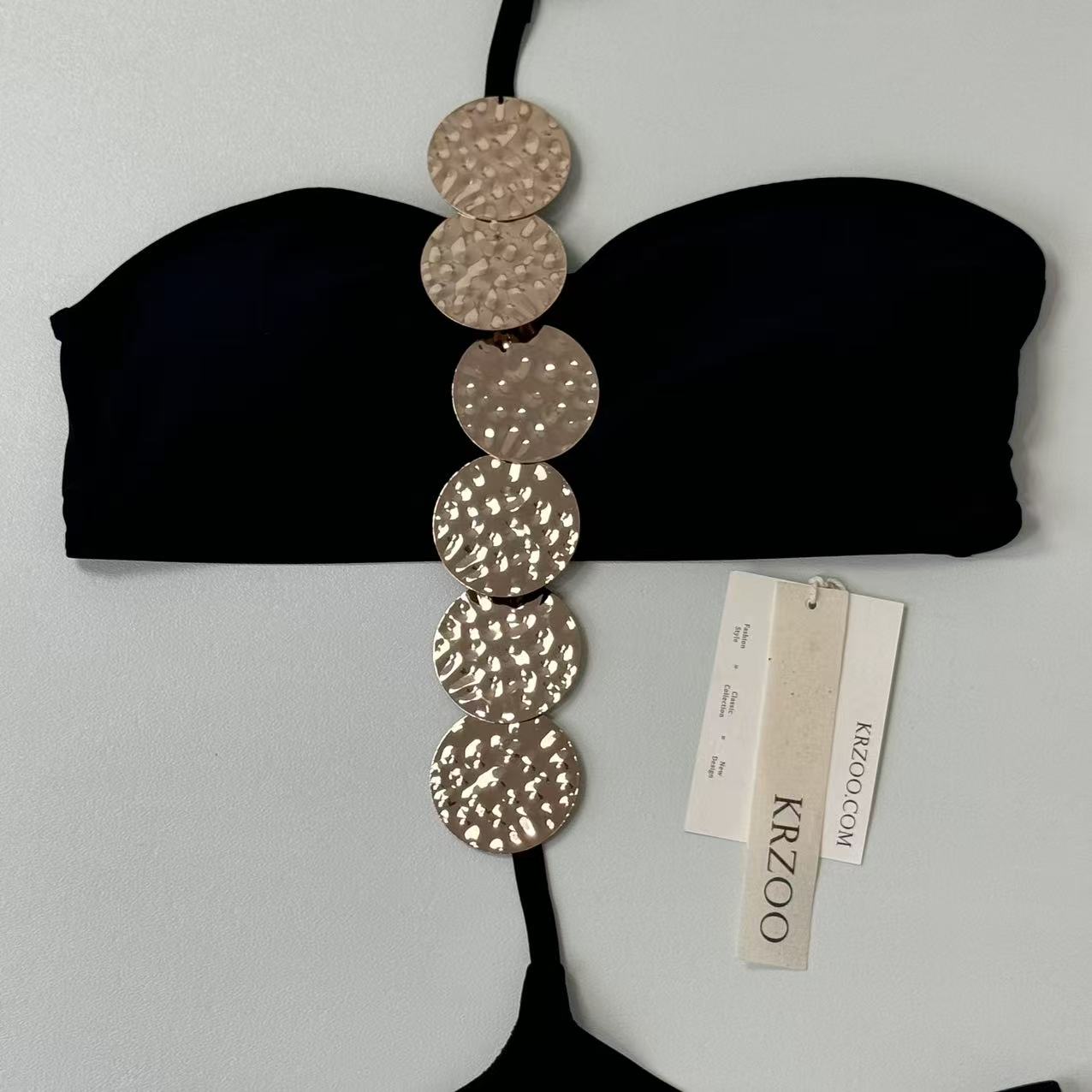 Three-point strap separate swimming suit
