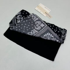 Strapless short-sleeved top with scarf design