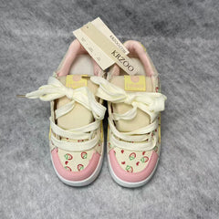 Multi-color strawberry printed loafers