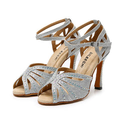 Women's Sparkling Glitter Customized Heel Ballroom Dance Shoes Latin Shoes