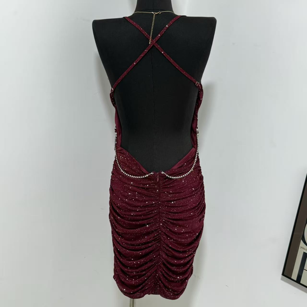 Solid-Color Halter Dress