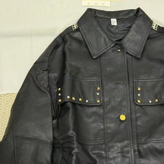 Cool Loose-Fit Biker Jacket with Embroidery