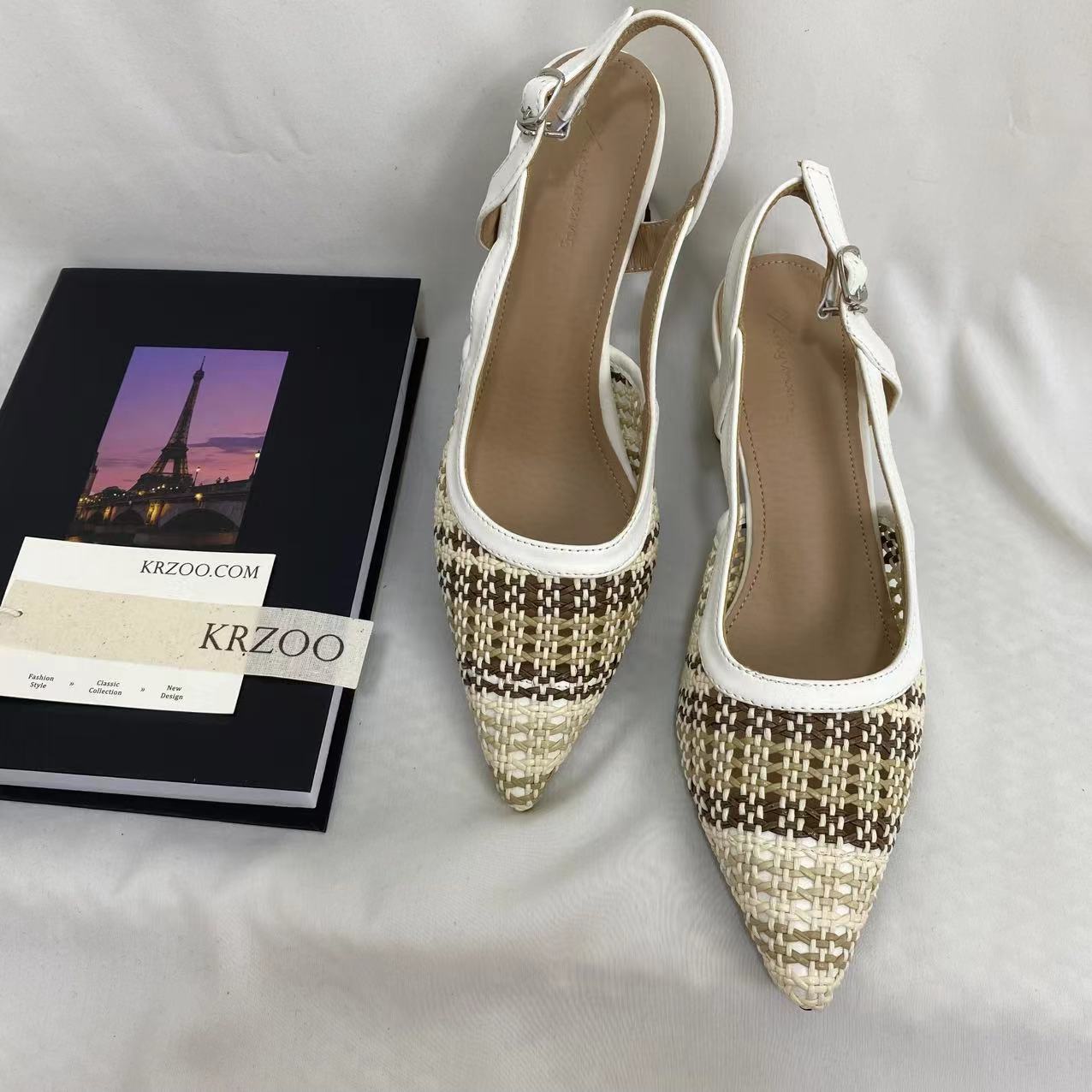 Woven Color-Block Sandals