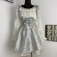 Gorgeous Slim Blue Morpho Dress