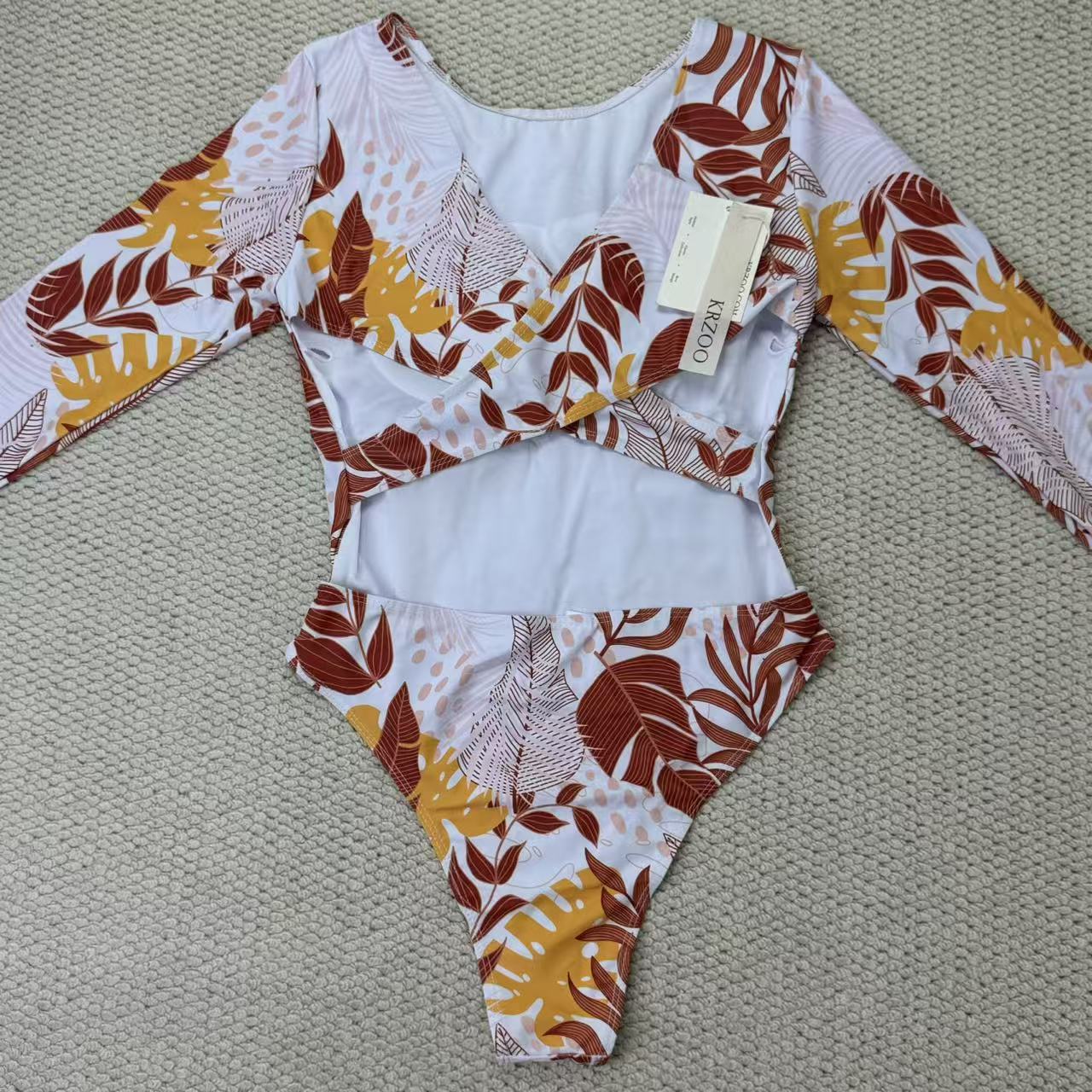 Printed sequin necktie swimming suit set