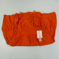 Orange open V-neck halter dress