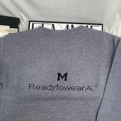 Solid Color Letter Sweater