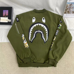 Shark Mouth Print Jacket