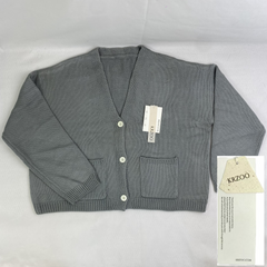 V-neck knitted sweater coat