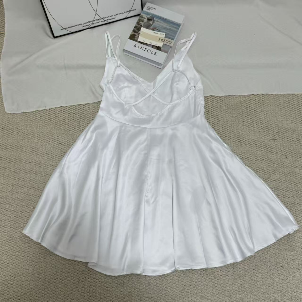 Satin Strappy Backless A-Line Nightgown