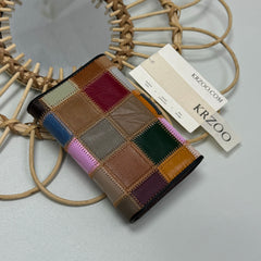 Glued color leather wallet