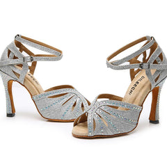 Women's Sparkling Glitter Customized Heel Ballroom Dance Shoes Latin Shoes