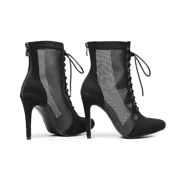 Women's Lace up Rubber Sole Customized High Heel Salsa JazDance Shoes Dance Heels Boots