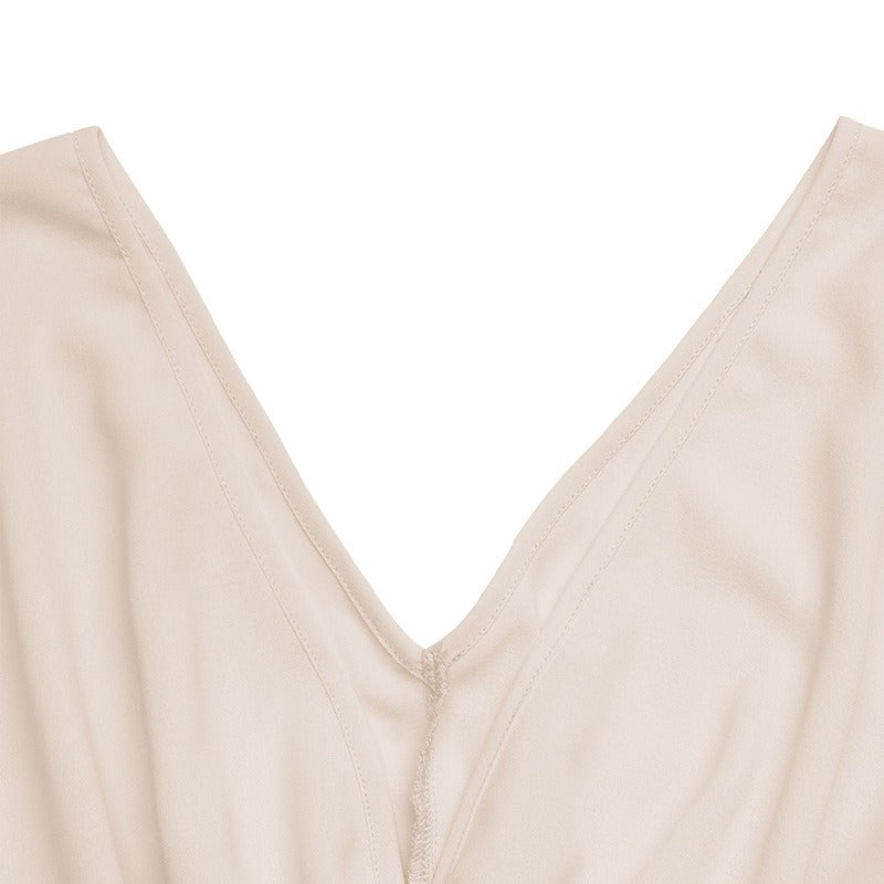 Relaxed-Fit Solid-Color V-Neck Dress