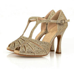 Women's Sparkling Glitter Customized Heel Latin Shoes Salsa Shoes Ballroom Dance Shoes