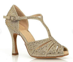 Women's Sparkling Glitter Customized Heel Latin Shoes Salsa Shoes Ballroom Dance Shoes