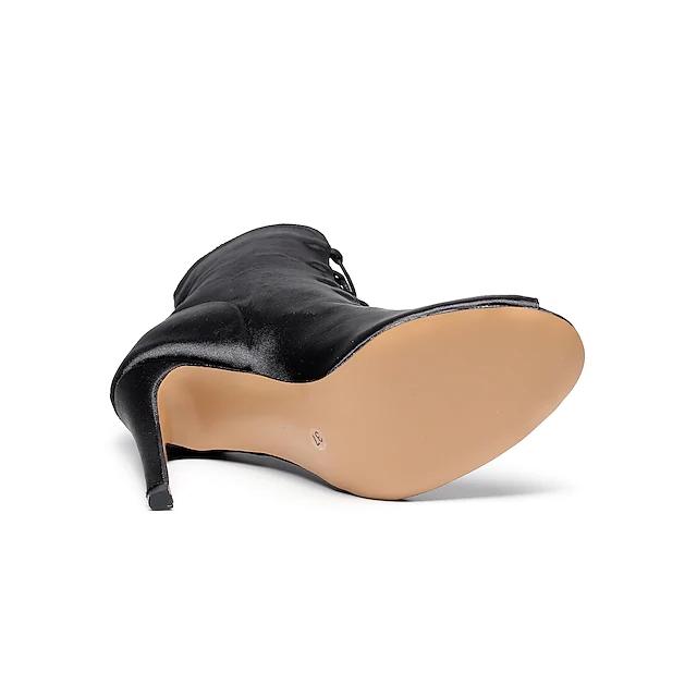 Women's Satin Customized Heel Dance Boots JazSalsa Street Sole Dancing Shoes