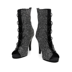 Women's Leatherette Customized Heel Dance Boots JazDance Boots