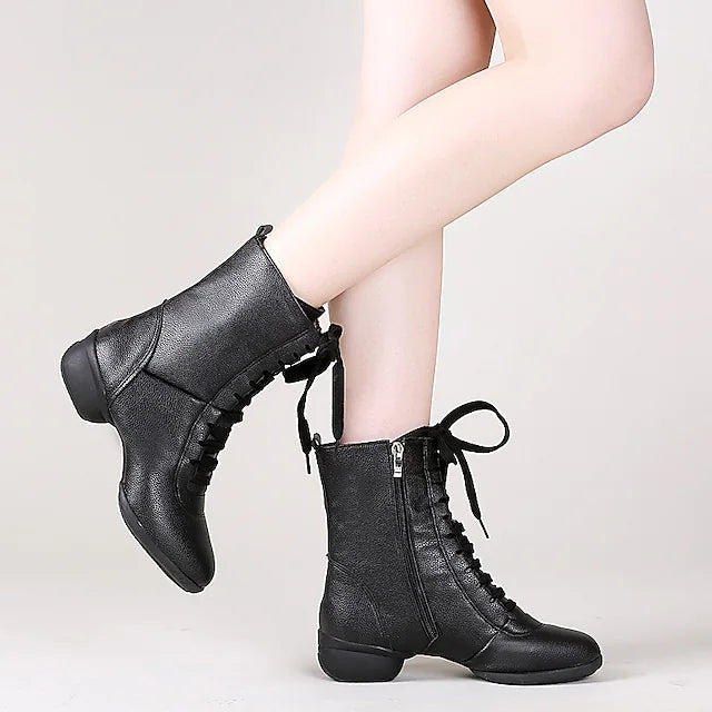 Women's Leatherette Boots JazWith Lace-up Dance Boots/Dance Shoes