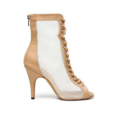 Women's Mesh 10cm Heels Dance Boots JazSalsa Dance Shoes